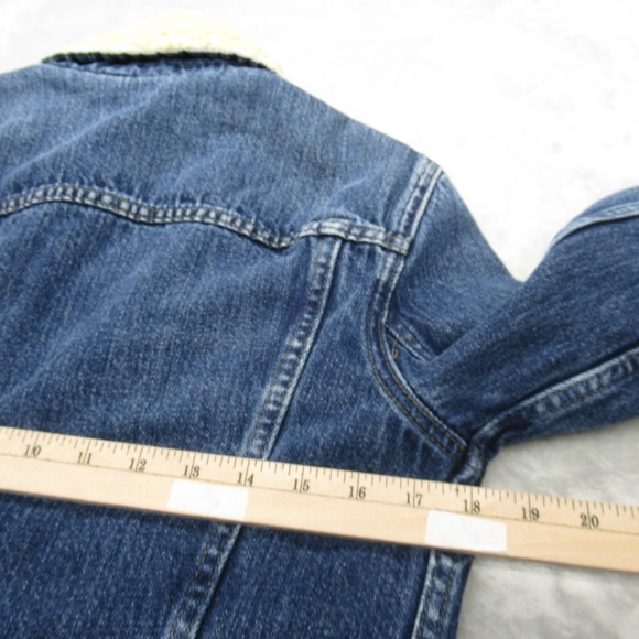 Levis Denim Jacket Youth Medium Blue Sherpa Lined Red Tab‎ Trucker USA Made VTG - Picture 13 of 15